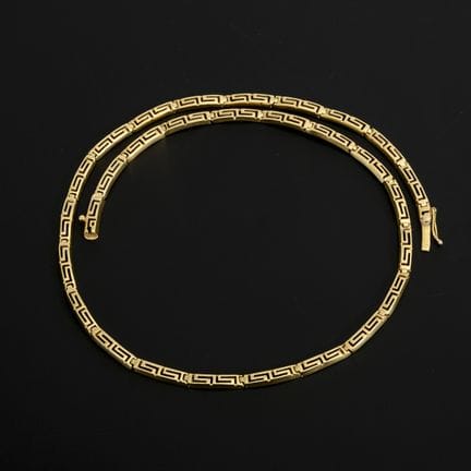 Mäander-Collier.  
 

 
  
 

 Gelbgold 585 gestem
