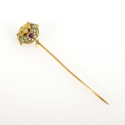 Jugendstil-Schmucknadel.  

 
 

Gelb- und Roségol