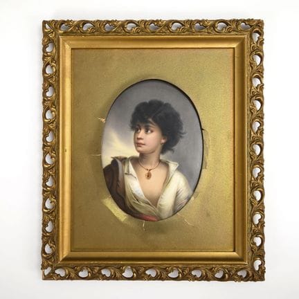 Peinture sur porcelaine : Jeune pêcheur napolitain