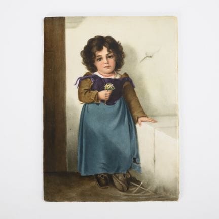 Peinture sur porcelaine : portrait d'enfant. KPM B