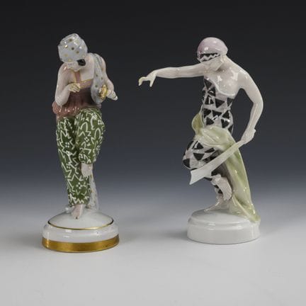 2 danseuses Art déco. Schierholz.  

Marque au tam