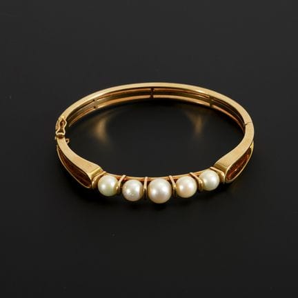Bracciale rigido di alta qualità con perle di gran