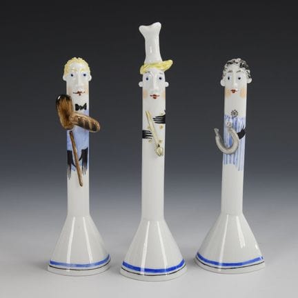 3 figurines : bouchère, cuisinier et boulanger. Me