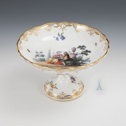 Ciotola con decorazione in stile Watteau. Meissen.