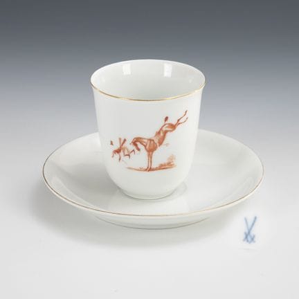 Tasse « Cavalier » rare. Meissen.  
 

 Marque « S