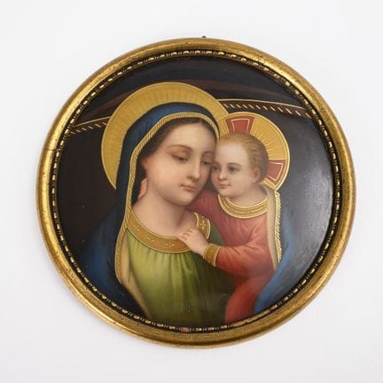 Porzellanbild: Maria mit Kind.  
 

 Ungemarkt, 2.