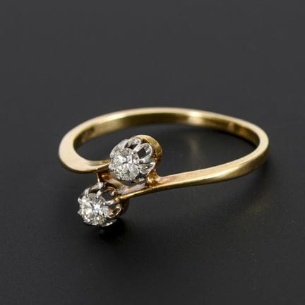 Toi-et-Moi-Ring aus der Zeit um 1900 mit Altschlif