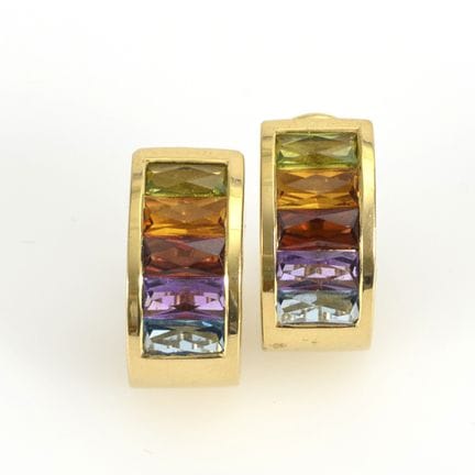 Orecchini a clip con incastonatura multicolore di 
