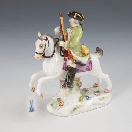 Cavaliere a caccia. Meissen.  
 

 Marchio della s