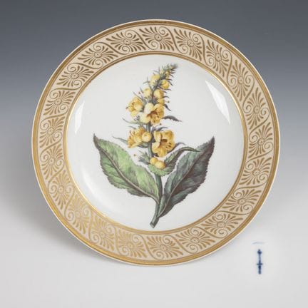 Piatto in stile Biedermeier con decorazione florea