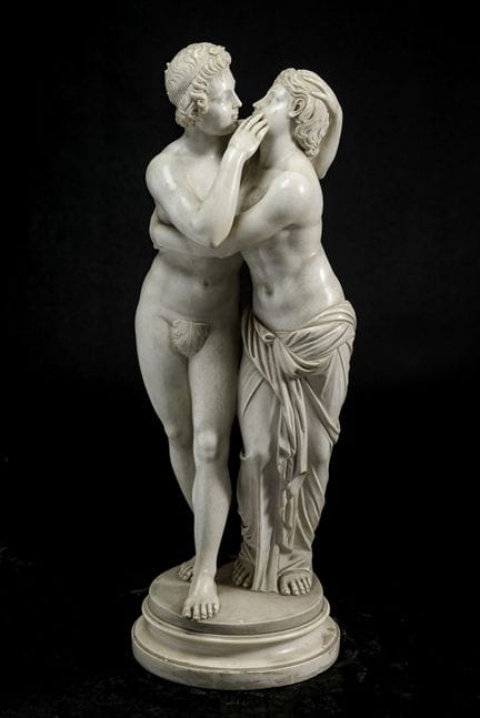 Große Figurengruppe Amor und Psyche 
 

 Wohl Stei