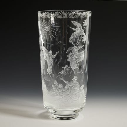 Vaso finemente inciso: Ascensione di Cristo.  
 

