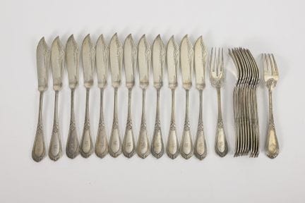 Posate da pesce in stile Art Nouveau per 12 person