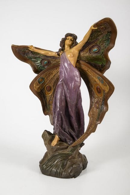 Donna-farfalla in stile Art Nouveau. Céramique de 