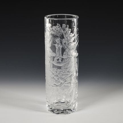 Vaso con motivo sacro.  
 

 Firmato e datato "J. 