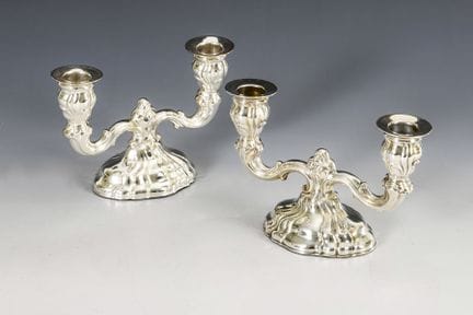 Par de candelabros de plata de estilo Art Déco. Wi