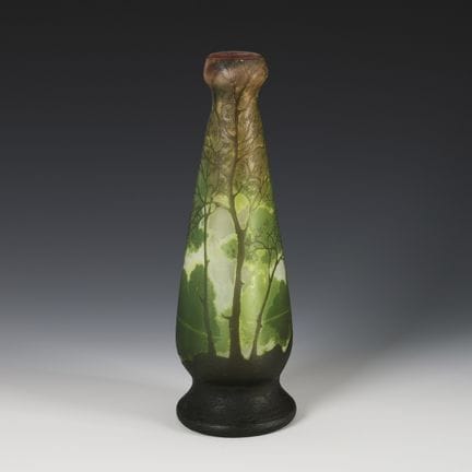 Vaso in stile Art Nouveau con decorazione paesaggi