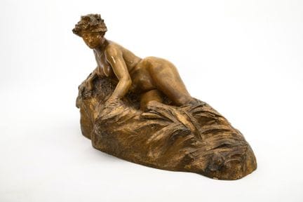 Jugendstil-Terrakotta-Figur "Naïade dans les rosea