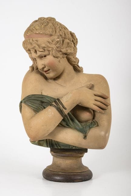 Halbfigur "Bescheidenheit".  
 

 Ungemarkt. Model