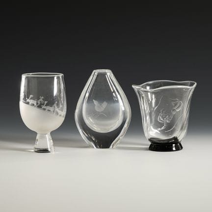 3 bicchieri Orrefors. Orrefors Glasbruks.  
 

 
 