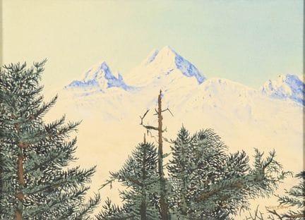 DON，威利  
 

 
瓦茨曼山景 
 

 水彩/水粉画。右下角有签名。20世纪 
 

 2