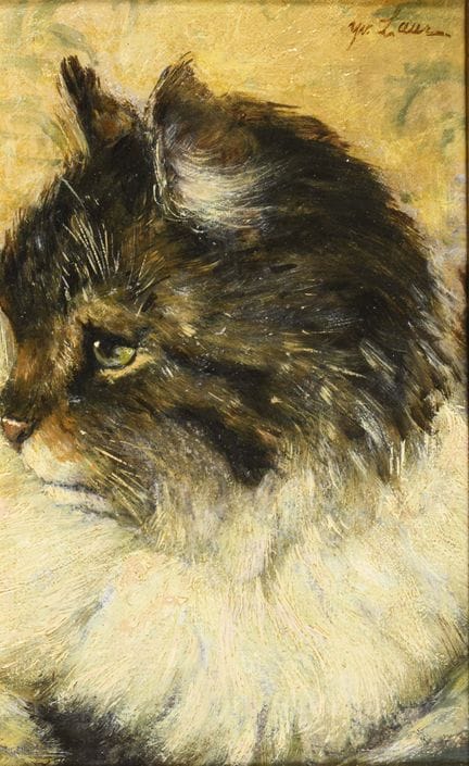 Firmado de forma ilegible: Retrato de un gato | Ac