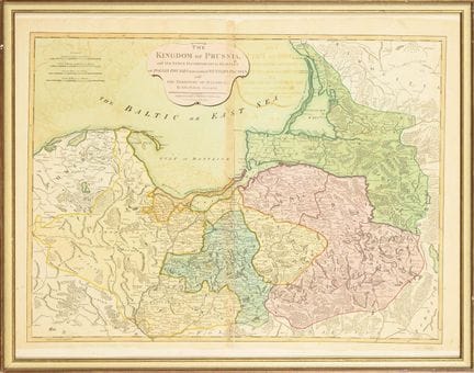 Mapa de Prusia y el mar Báltico 

Grabado en cobre