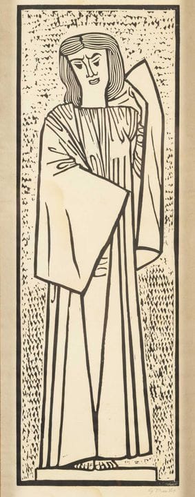 马尔克斯，格哈德（1889-1981）  
 

 
《科隆天使》 
 

 维林纸上的木刻版画。右