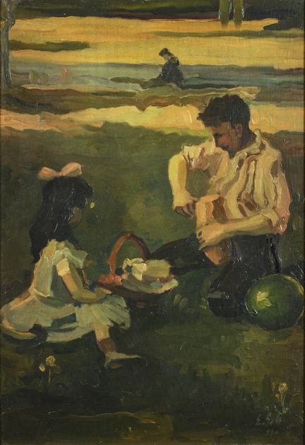 戈尔，欧根（1893年出生于巴塞尔——1958年逝于同地）  
 

 
《野餐》 
 

 油画/