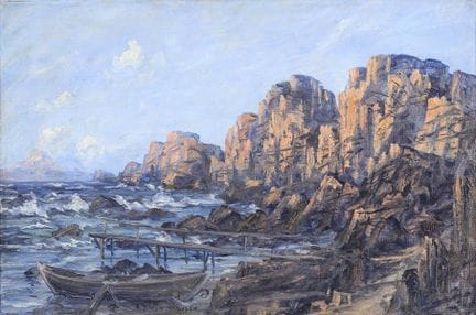 汉森，哈拉尔德（1890年出生于哥本哈根——1967年逝于同地）  
 

 
悬崖 
 

 油画