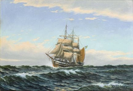 帕尔默，奥托（1825—1901）  

公海上的三桅船 

油画/画布。右下角签名。
 

45 