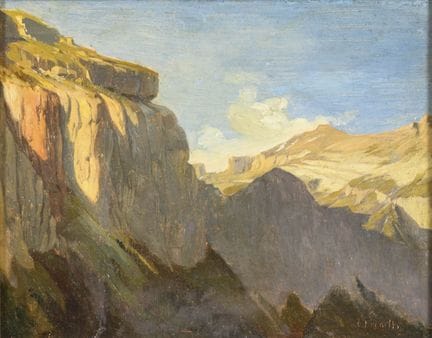 布雷思  
 

 
《阳光下的山景素描》 
 

 油画/纸/硬纸板。右下角有签名。 19世纪末 
