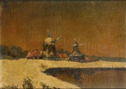 沃尔布雷希特，恩斯特（1877年汉诺威——1964年）  
 

 
冬日的荷兰海岸 
 

 油画