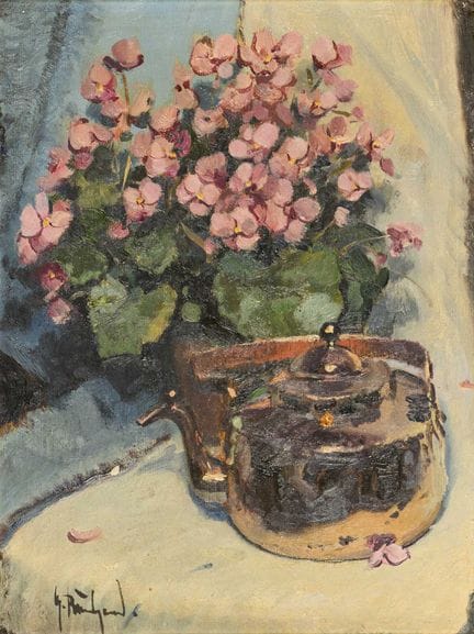 邦加德，古纳尔（1920 - 2005）  
 

 
《带茶壶的静物》 
 

 油画/画布。左下