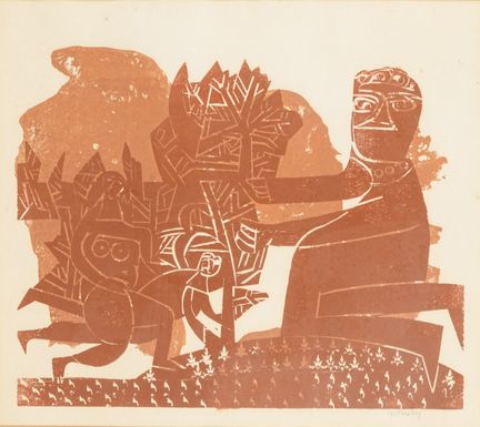 格里沙伯，HAP（1909—1981）  
 

 
《粗犷的阿尔布山》 
 

 彩色木刻版画。 