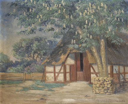 约翰森，西奥多（1868年托恩德恩—1947年柏林）  
 

 
栗树下的农舍 
 

 油画/画