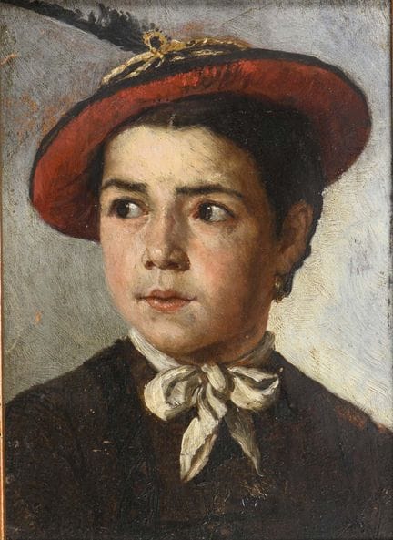 EPP，鲁道夫（1834年埃伯巴赫—1910年慕尼黑）  
 

 
《少女肖像》 
 

 油画/