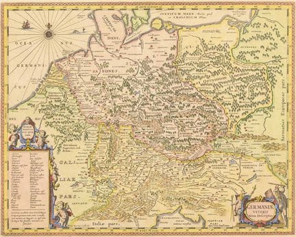Mapa «Germania Veteris, Nova Descriptio» 

Grabado