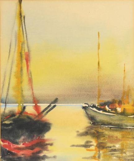 芬克，冈特（1913年德累斯顿—2000年柏林）  
 

 
《港口的黄昏》 
 

 水彩画。未