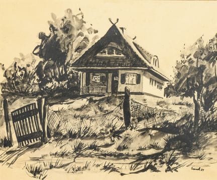 VENT  
 

 
阿伦斯霍普的小屋 
 

 水彩画。右下角有签名。(19)54。 
 

 