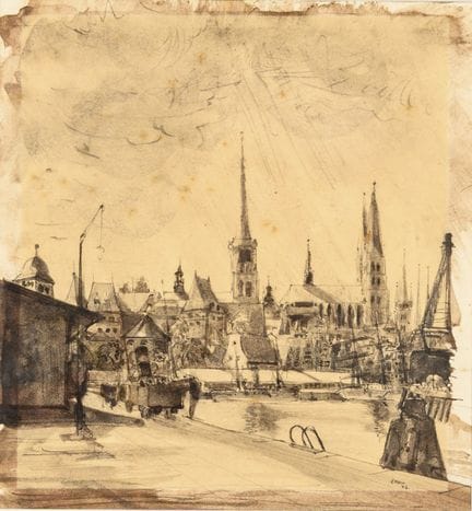 NESCH, Rolf (attribué)  

Port de Lübeck 

Dessin 