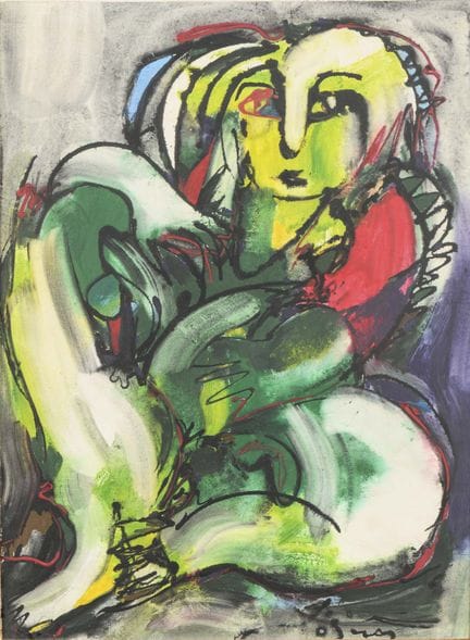 Desnudo moderno 
 

Tempera sobre papel. Firmado d