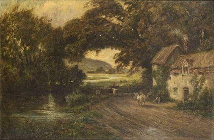 西摩尔，汤姆（1844—1904）  
 

 
《一抹古老的英格兰》 
 

 油画/画布。右下角
