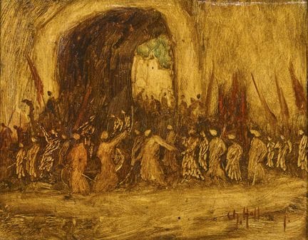 霍尔曼，查尔斯（1877年马斯特里赫特—1953年）  
 

 
东方战役场景 
 

 油画/木