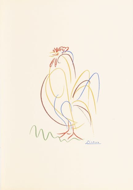毕加索，巴勃罗（1881—1973）  
 

 
公鸡 
 

 彩色石版画。版次标记。 
 

