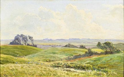 佩德森，维戈（1854 - 1926）  
 

 
阳光明媚的丹麦风景 
 

 油画/木板。左下