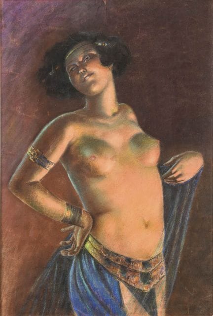 东方主义画家：舞者 
 

 粉彩画。未署名。1920年代。 
 

 79.5 x 54 厘米。 