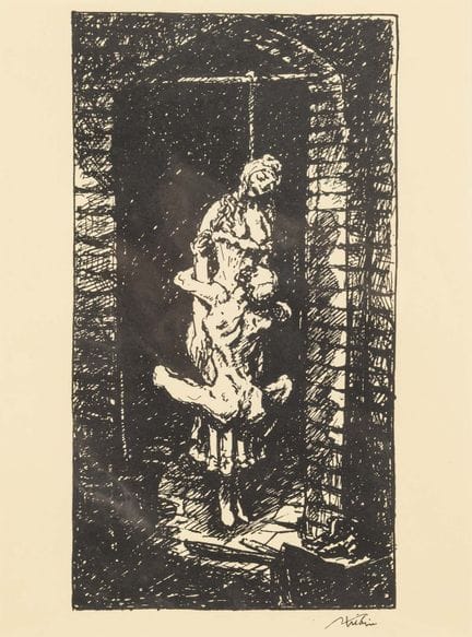 库宾，阿尔弗雷德（1877—1957）  
 

 
《死之舞》中的6幅作品 
 

 钢笔石版画。