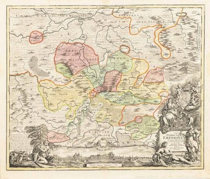 Mapa de Erfurt 
 

 Grabado en cobre con coloració