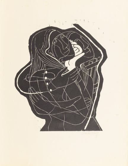 舒茨-沃尔夫，约翰娜（1896—1965）  
 

 
《闺蜜》 
 

 亚麻油墨版画。右下角有